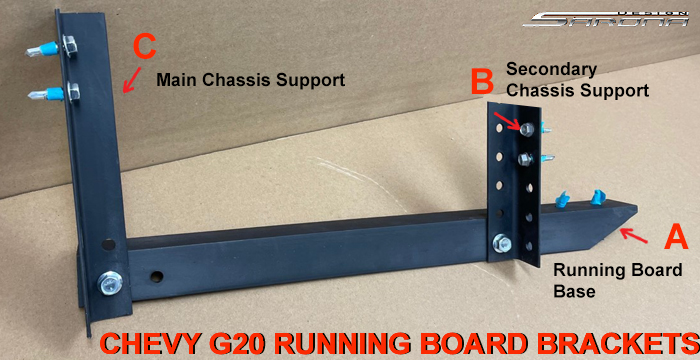 Custom Chevy Express Van  All Styles Running Boards (1970 - 1995) - $650.00 (Part #CH-012-SB)